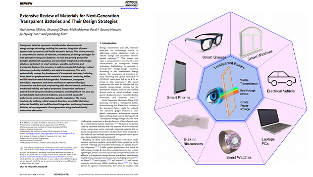 보이지 않는 배터리 시대 열린다: 인천대 김준동 교수 연구팀, 차세대 투명 에너지 저장 기술 제시 대표이미지